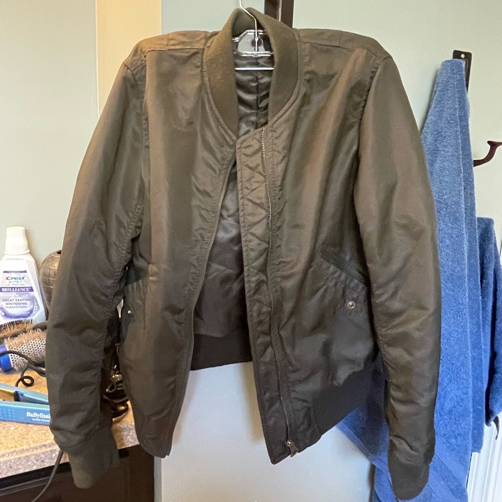 UNIQLO Dark Green Polyester Bomber Jacket